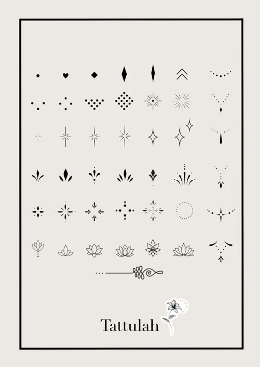 Tallulah's flash tattoo design sheet 5, available at Avinit Tattoo