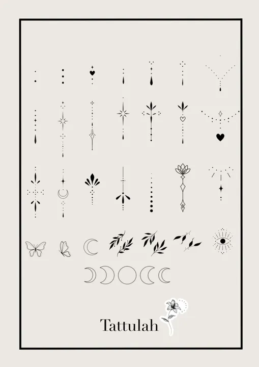 Tallulah's flash tattoo design sheet 6, available at Avinit Tattoo