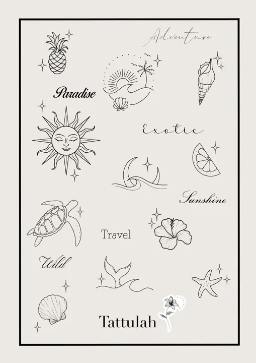 Tallulah's flash tattoo design sheet 12, available at Avinit Tattoo