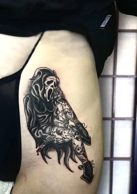 Black and grey fine line tattoo by Tallulah Coates at Avinit Tattoo, Orpington (portfolio piece 6)