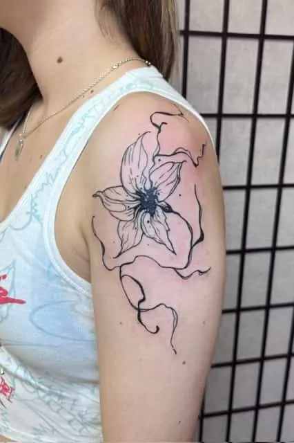 Black and grey fine line tattoo by Tallulah Coates at Avinit Tattoo, Orpington (portfolio piece 20)